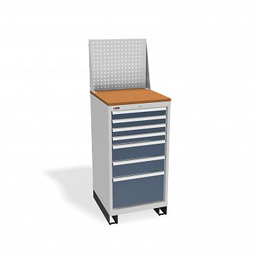 DiKom VS-017 Tool Cabinet with castors, a tray, a panel and a side handle
