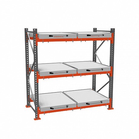 Roll-out shelf rack (3-tier)